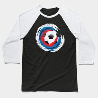Football Ball and red, white and blue Strokes Baseball T-Shirt